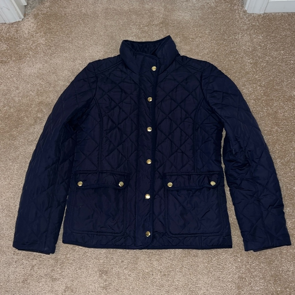 J Crew Quilted Light Puff Snap Button Jacket Size Small